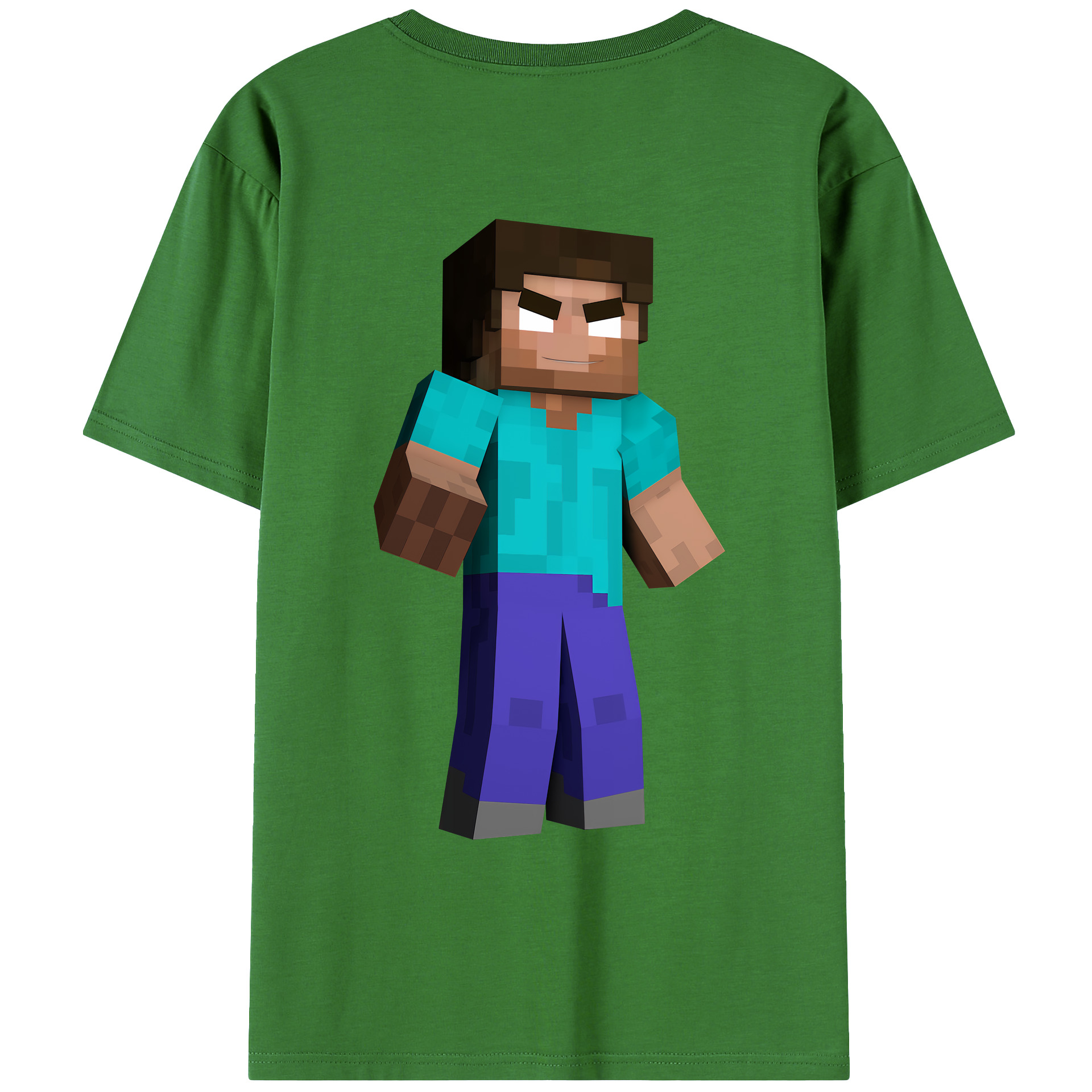 （画像用） マインクラフト ブロックの世界 Minecraft MC Block world レディース半袖Tシャツ(バックプリント)